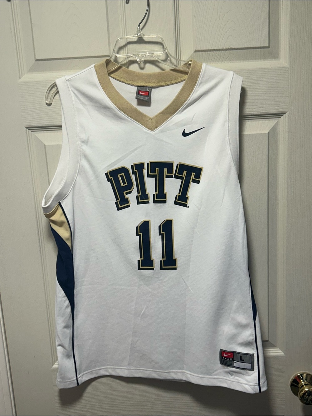 Nike Pittsburgh Panthers Pitt Basketball Jersey Large #11 Y2K White